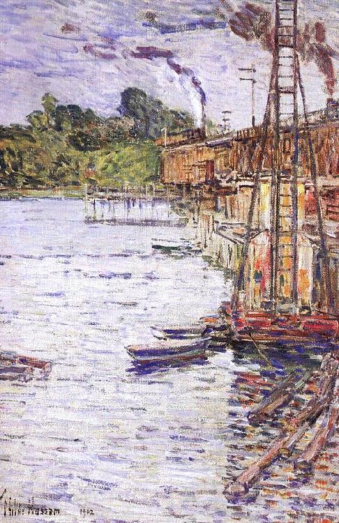 Childe Hassam The Mill Pond at Cos Cob Norge oil painting art